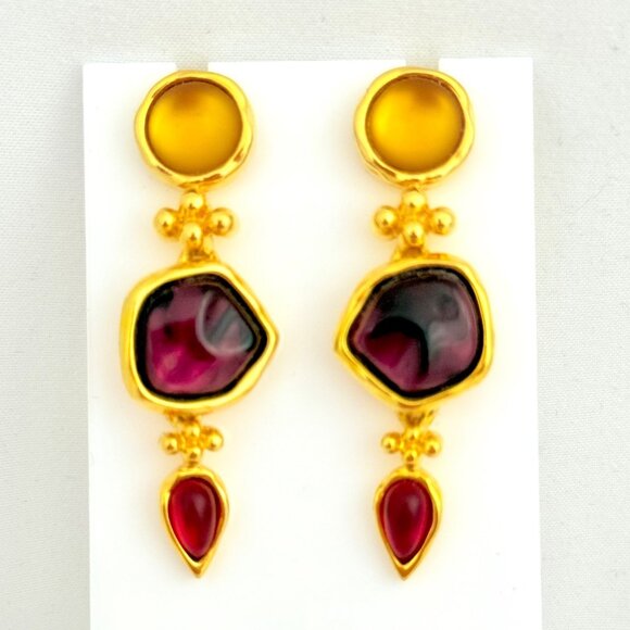 Rare Monet 1990s Post Dangle Earrings - Casbah Collection - Picture 3 of 4